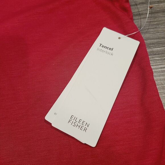 NEW Eileen Fisher Tank Top L Burgundy Red Soft Tencel‎ Sleeveless Pullover - Picture 5 of 10